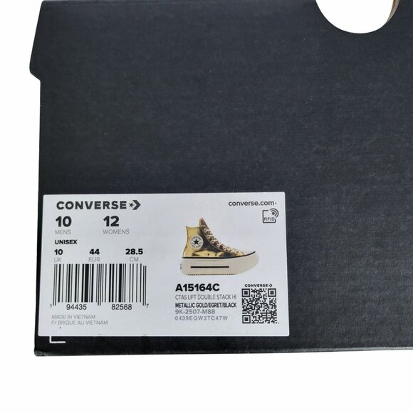 ⭐Chuck Taylor All Star Lift Double Stack Gold 12 Women's Shoes Sneakers A15164C - Picture 8 of 12